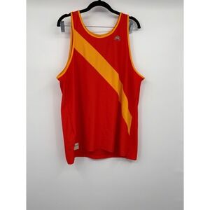 Tracksmith China VanCortland Singlet, Red XXL striped